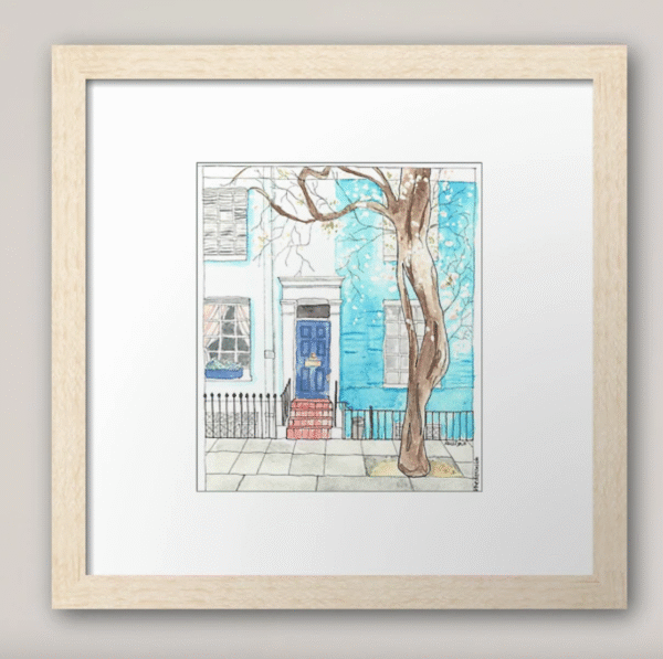 Notting Hill acquerello – stampa con cornice